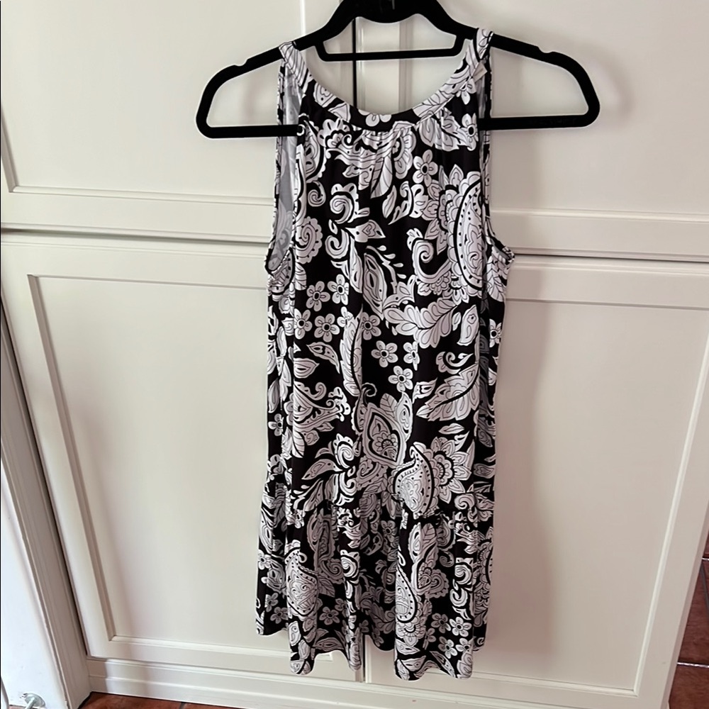 LOFT Monochrome Paisley Dress